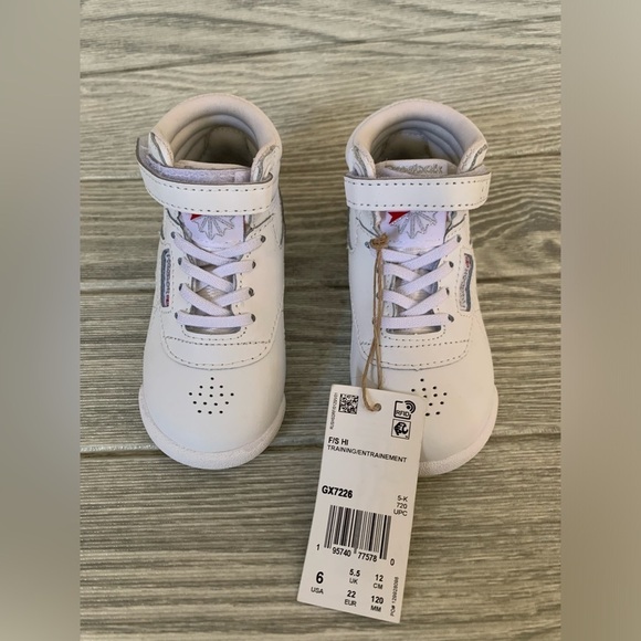 REEBOK KIDS FREESTYLE HI TODDLER WHITE SIZE 6 - Picture 2 of 13